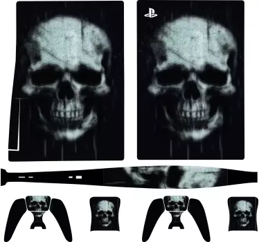 Grunge schedelhuid PS5 sticker - TenStickers