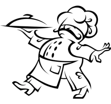 Sticker keuken chef bediening snor - TenStickers