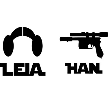 Muursticker Leia en Han - TenStickers