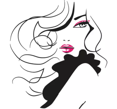 Muursticker woonkamer met retro Jong en glamorous - TenStickers