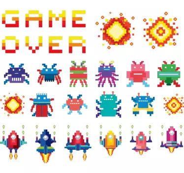 8 bits arcadescherm Decoratie sticker games - TenStickers