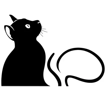 Laptop sticker kijkende kat - TenStickers