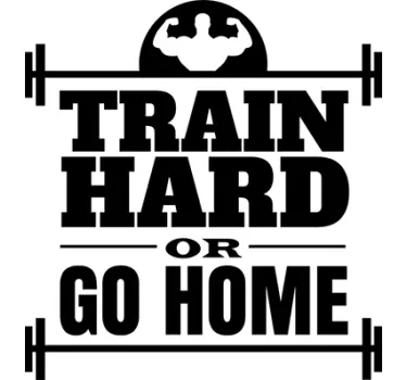 Muursticker sporten Train Hard - TenStickers