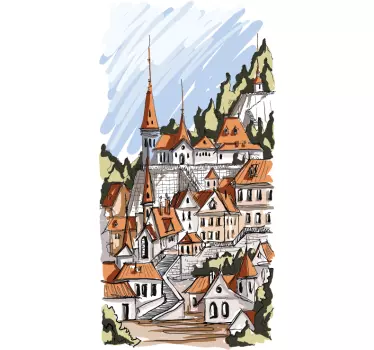 Alpendorp Muursticker - TenStickers