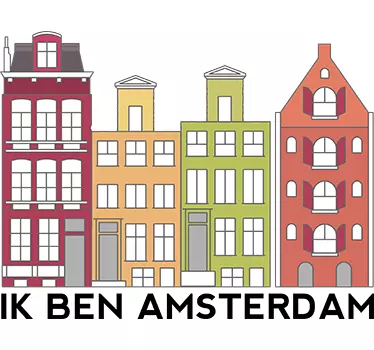 Amsterdam grachtenpand sticker - TenStickers