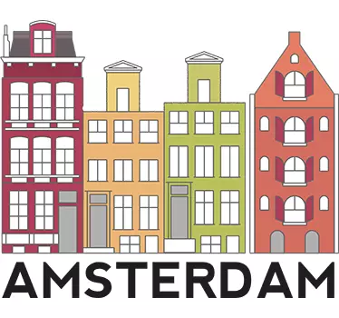 Amsterdamse Grachten Muursticker - TenStickers