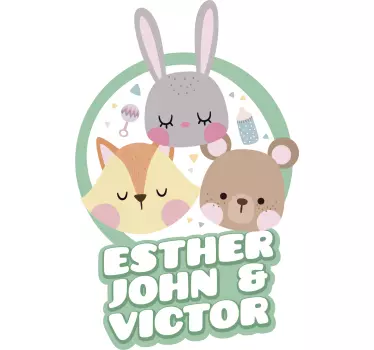 Baby aan boord sticker bosdieren - TenStickers