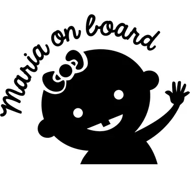 Baby aan boord sticker Baby met een strik - TenStickers