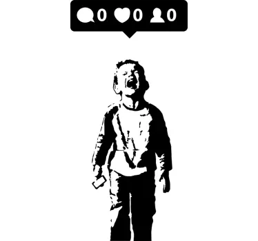 Banksy geen likes muursticker woonkamer - TenStickers