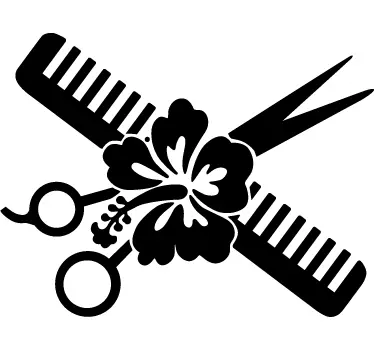 Bloem, Schaar, Kam Muursticker - TenStickers
