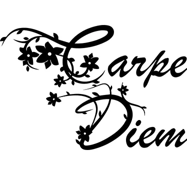 Carpe diem bloemen muursticker woonkamer - TenStickers