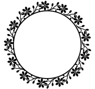 Cirkel bloemen frame kader sticker - TenStickers