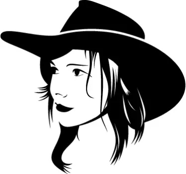 Cowgirl Muursticker - TenStickers