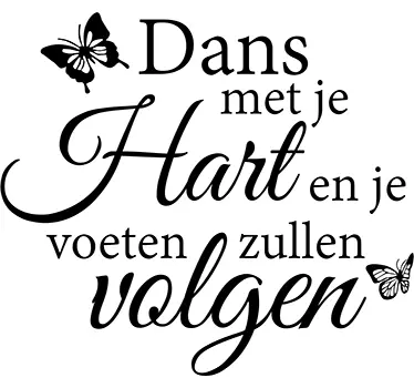 Dans met je hart vlinders Muursticker woonkamer - TenStickers