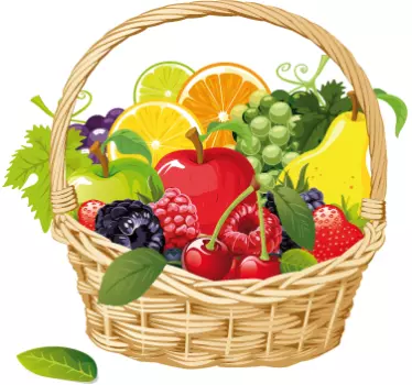 Decoratie sticker fruitmand - TenStickers