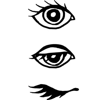 Deursticker sluitend oog - TenStickers