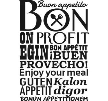 Eet Smakelijk in Verschillende Talen - TenStickers