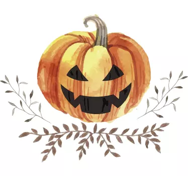 Halloween sticker Jack-o'-lantern pompoen - TenStickers