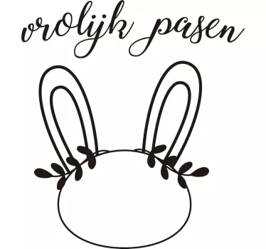 Muurstickers kinderkamer Vrolijk pasen konijntje - TenStickers