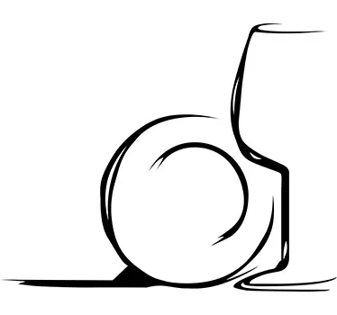 Fles en glas wijn sticker - TenStickers
