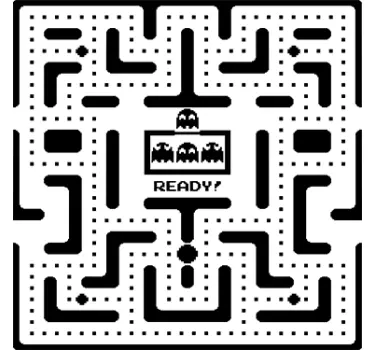 Game PAC-MAN Muuursticker - TenStickers