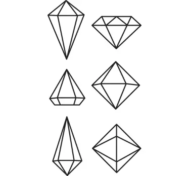 Geometrische diamanten muursticker - TenStickers