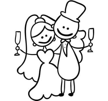 Getrouwd Koppel Muursticker - TenStickers