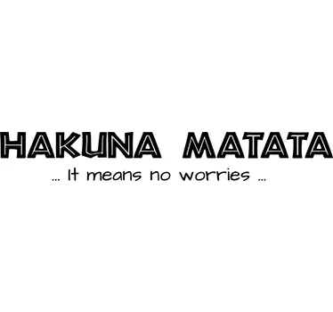 Hakuna Matata Muursticker - TenStickers