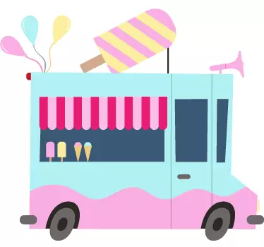 Ijscoman ijwagen sticker - TenStickers