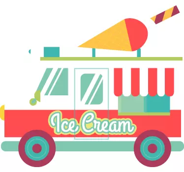 Ijsjes Ijscoman wagen sticker - TenStickers