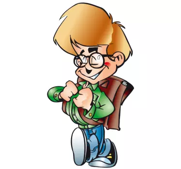 Jongen leerling sticker - TenStickers