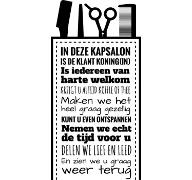 Kapsalon kapper tekst sticker - TenStickers