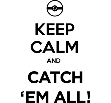 Keep Calm Pokemon Muursticker - TenStickers