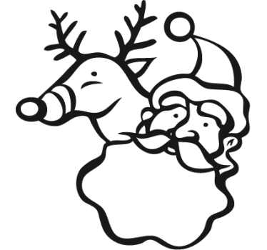 Kerstman met rendier sticker - TenStickers