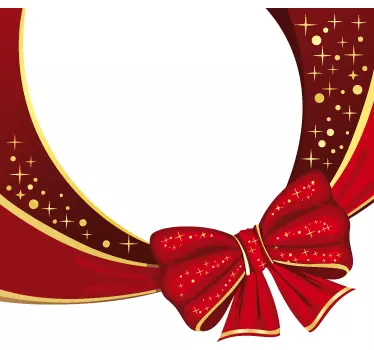 Kerst raamsticker met rode strik - TenStickers