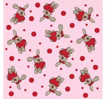 Kinderen liefde konijn sticker - TenStickers