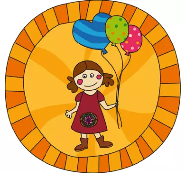 Kinderen meisje ballon sticker - TenStickers