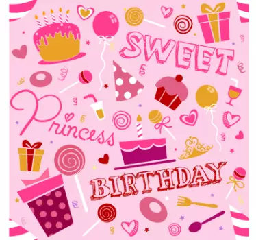 Kinderen verjaardag prinses sticker - TenStickers