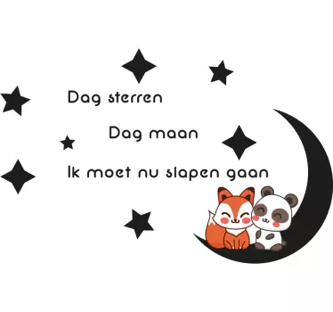 Tekst muursticker ik moet nu slapen gaan - TenStickers