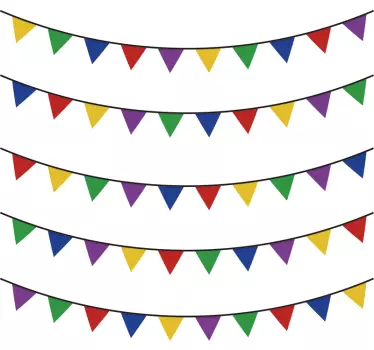 Kinderkamer muursticker kleurrijke slingers - TenStickers