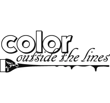 Kleur buiten de lijnen quote sticker - TenStickers