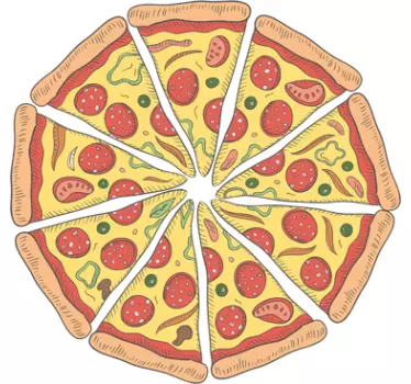 Klok sticker pizza - TenStickers