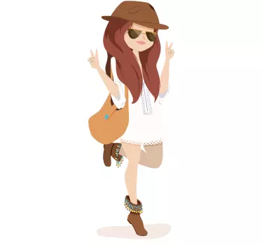 Meisje getekend serieus - TenStickers