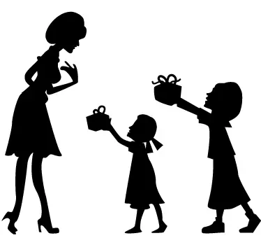 Moeder en dochter sticker - TenStickers