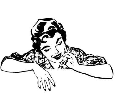 Mooie dame retro sticker - TenStickers
