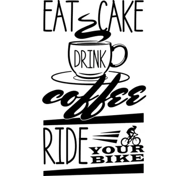 Muursticker keuken koffie en fietsen - TenStickers