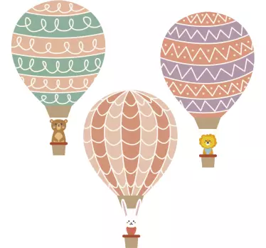 Muurstickers kinderkamer vrolijke luchtballonen - TenStickers