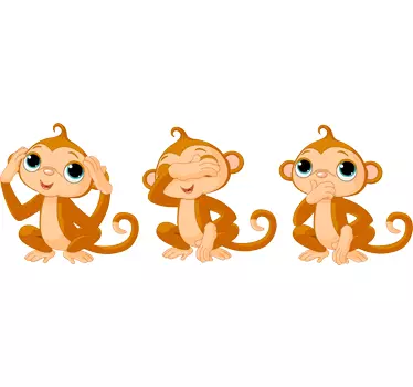 Muursticker Aapjes Kinderen - TenStickers
