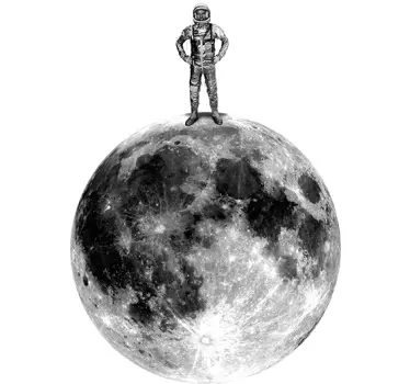 Muursticker astronaut op de maan - TenStickers