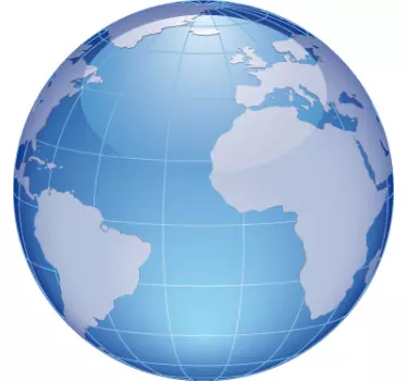 Muursticker Blauwe Wereldbol - TenStickers